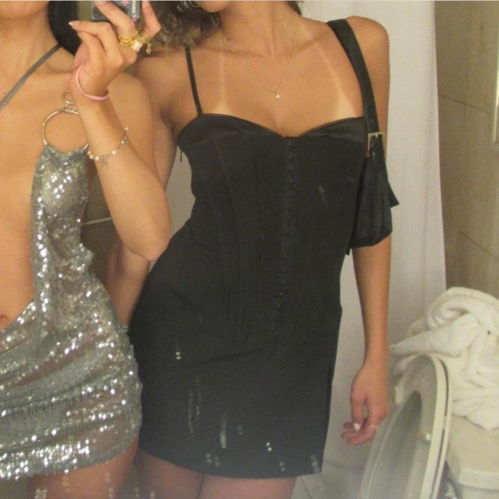 I.AM.GIA Black Corset Mini Dress